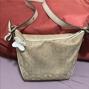 Coach Tan Leather Shoulder Bag with Vintage Appeal